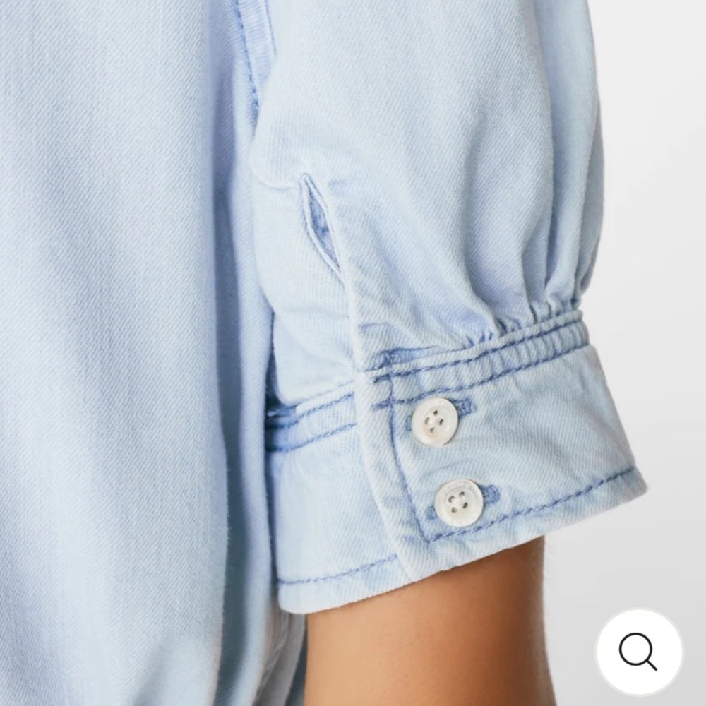Frame‎ Denim Frame Deep V Ruffle Collar Top Size L - Picture 14 of 14